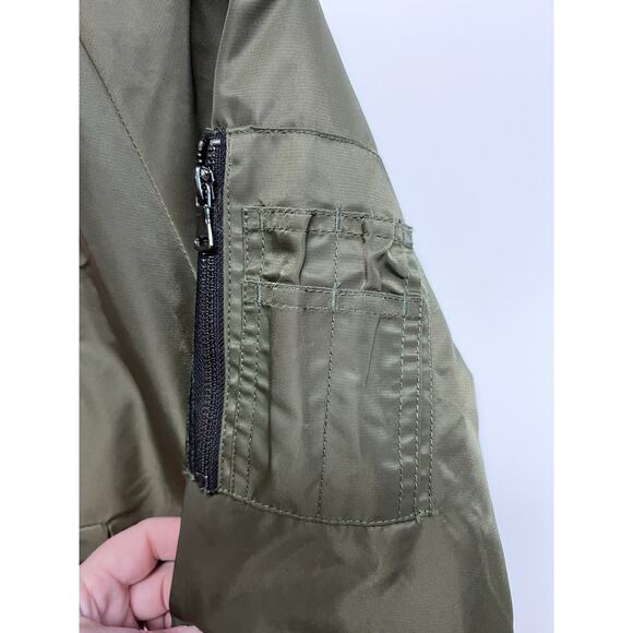 Bibisama Zodiac Monkey Olive Green Bomber Jacket XS-S Embroidered Streetwear - Picture 12 of 16